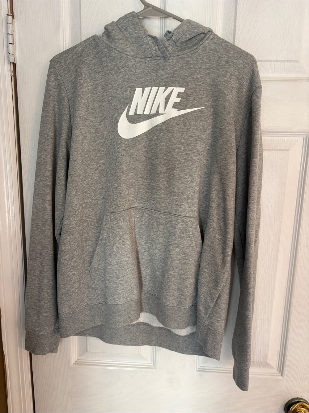 Nike Gray Crewneck Hoodie with White Swoosh Logo
